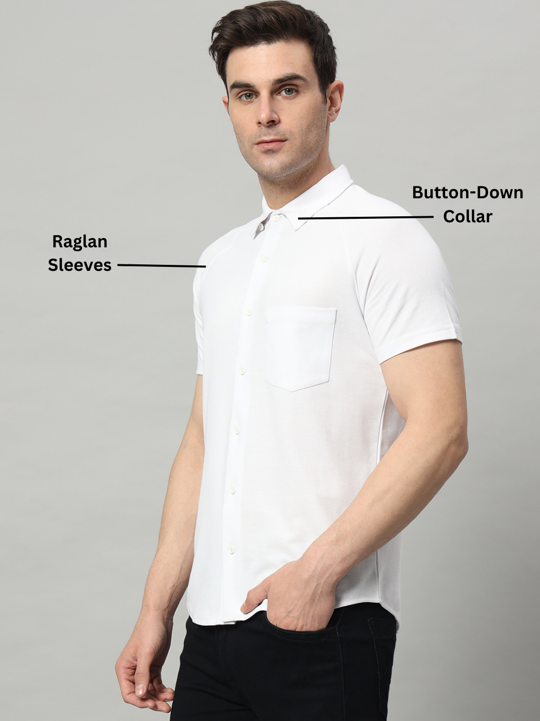Half Sleeve Shirt - White - HABEAS