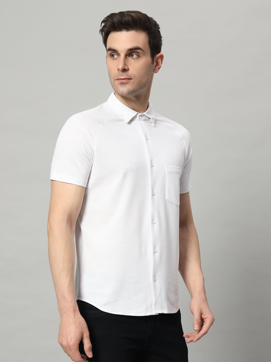 Half Sleeve Shirt - White - HABEAS