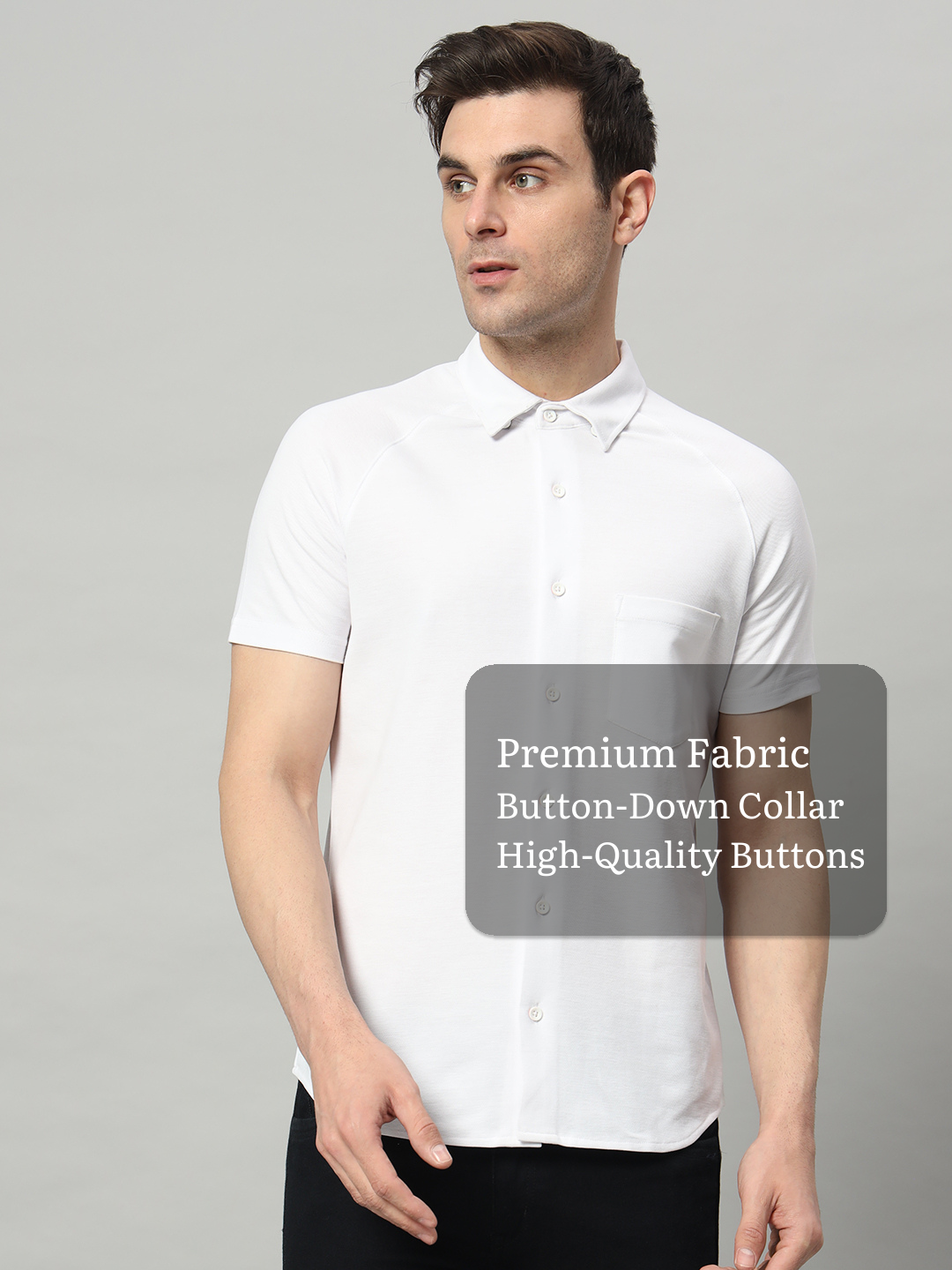 Half Sleeve Shirt - White - HABEAS
