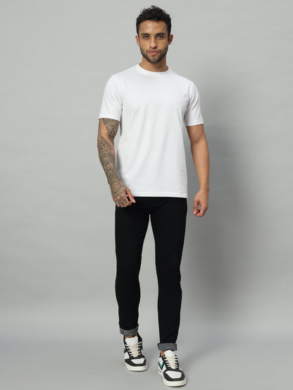 Mercerized Round Neck T-shirt - White - HABEAS