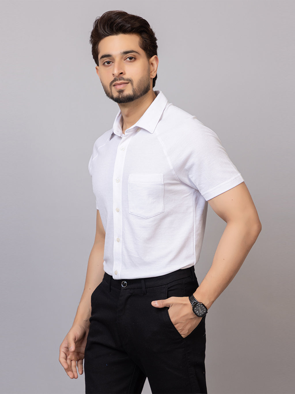 Half Sleeve Shirt - Crisp White