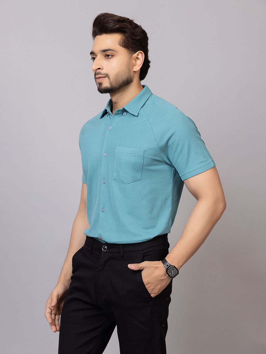 Half Sleeve Shirt - Jade Green