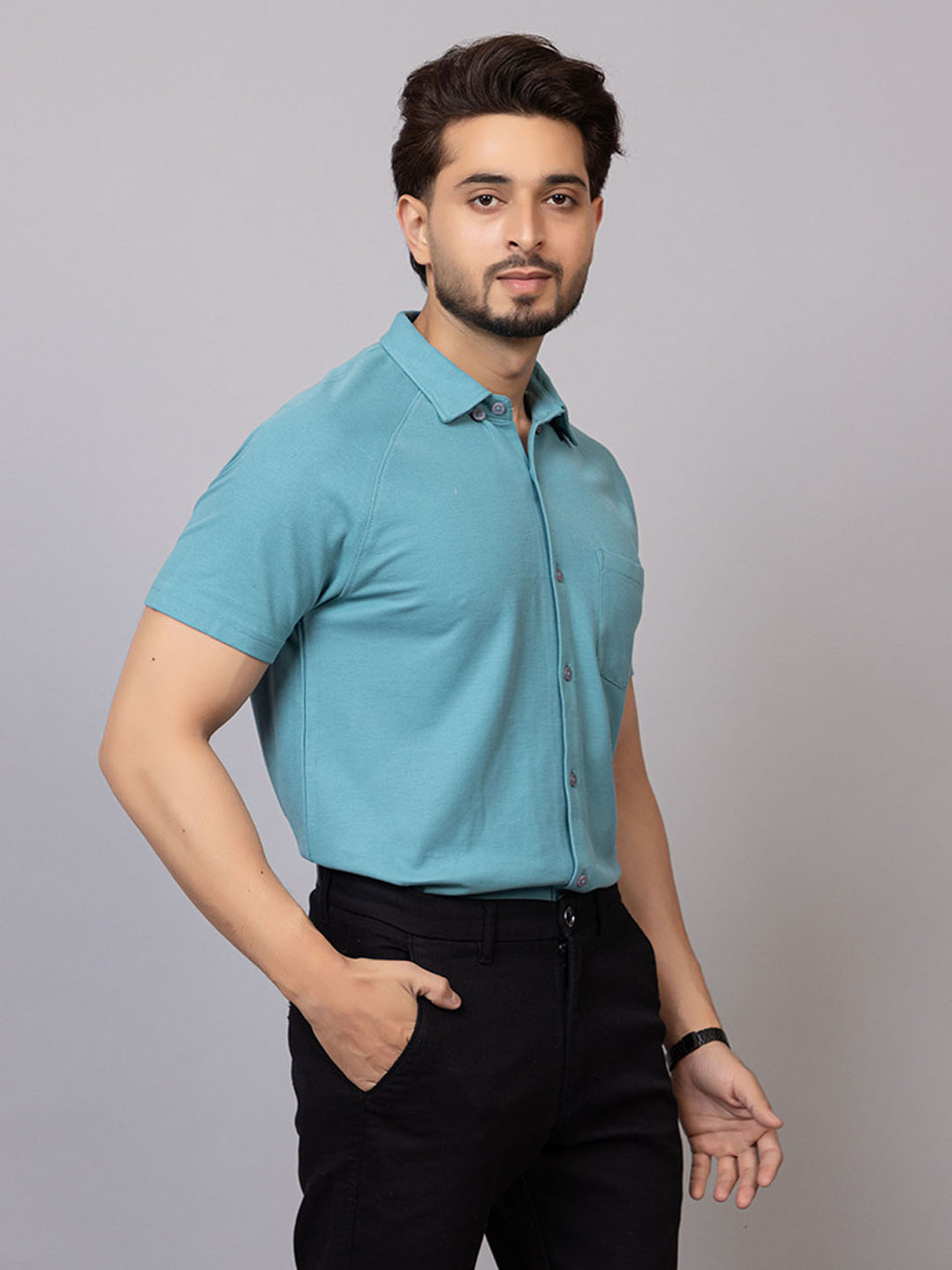 Half Sleeve Shirt - Jade Green