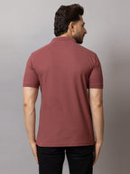 Rustic Brown honeycomb knit polo t-shirt for men by HABEAS, view 6