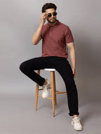 Rustic Brown honeycomb knit polo t-shirt for men by HABEAS, view 5