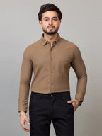Vintage Teak full sleeve honeycomb knit shirt for men by HABEAS, view 1