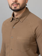 Vintage Teak full sleeve honeycomb knit shirt for men by HABEAS, view 4