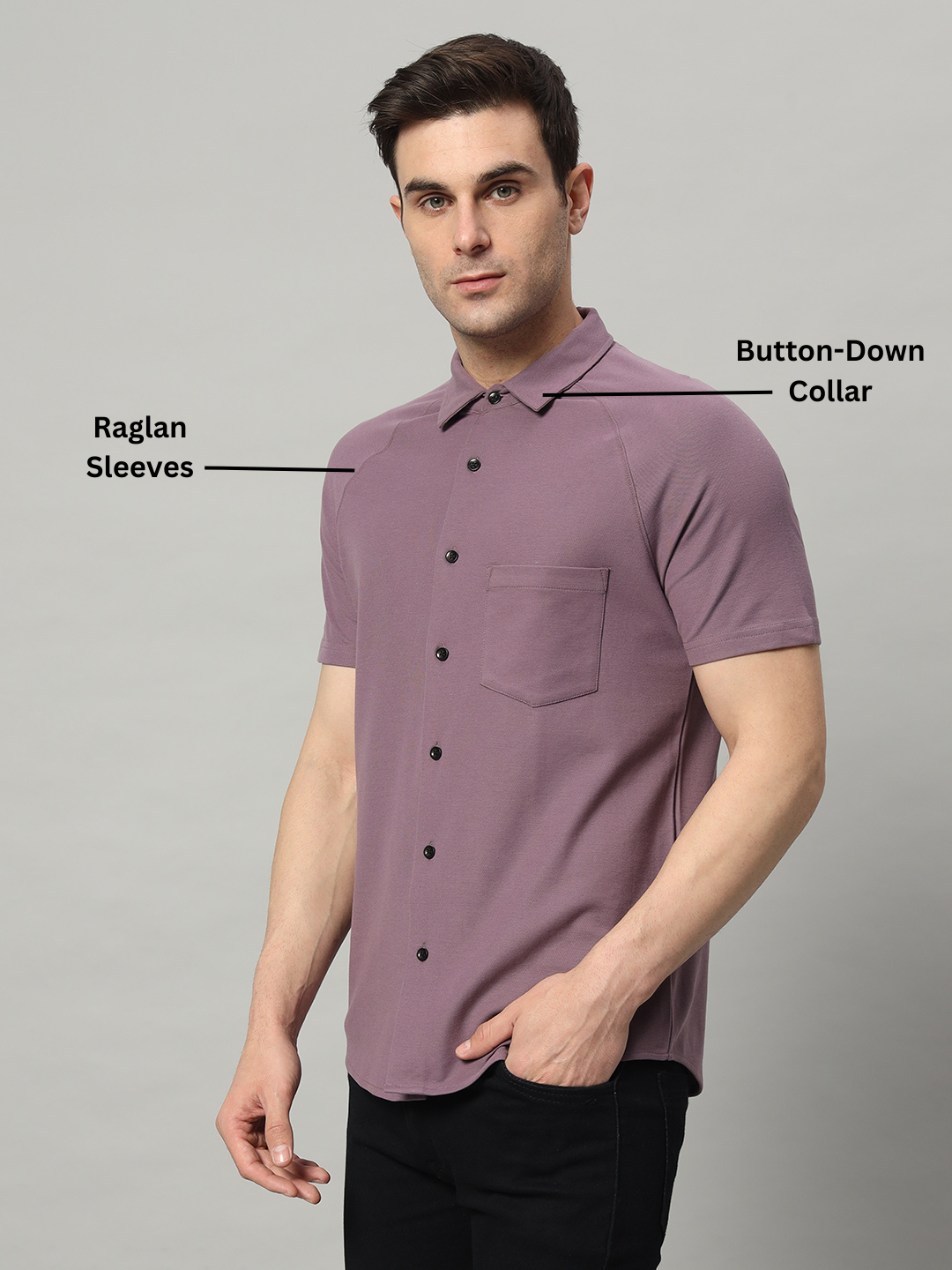 Half Sleeve Shirt - Lavender - HABEAS