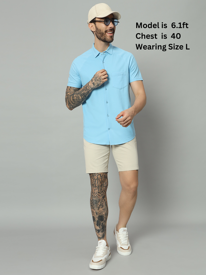 Half Sleeve Shirt - Powder Blue