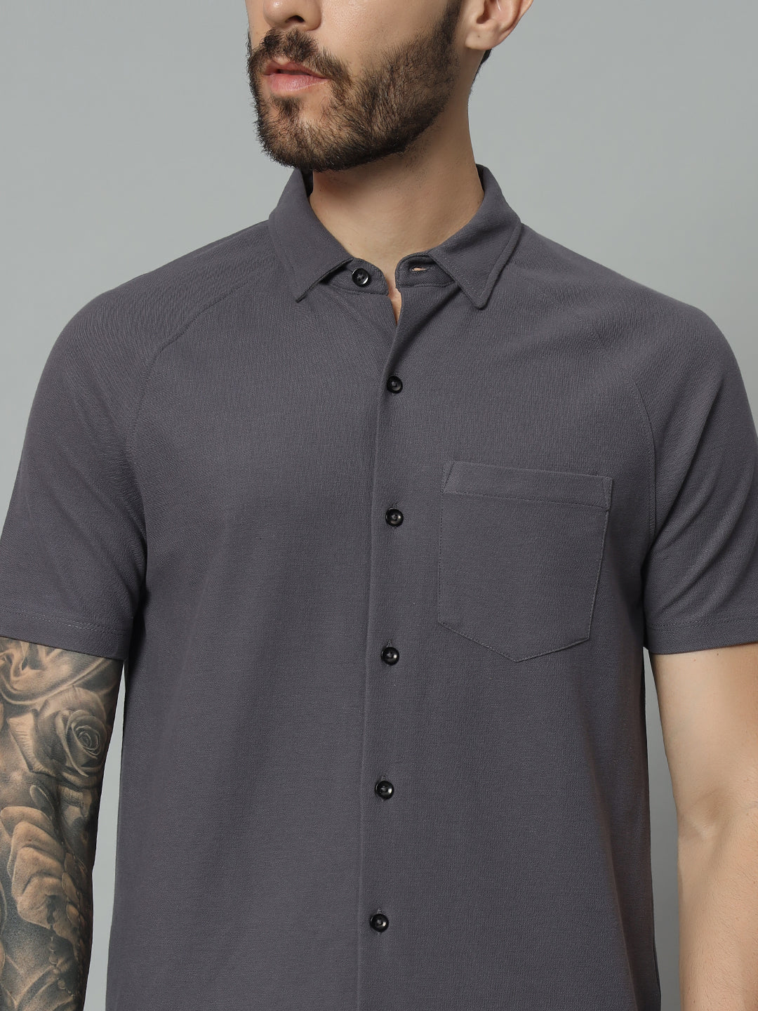 Half Sleeve Shirt - Charcoal Grey