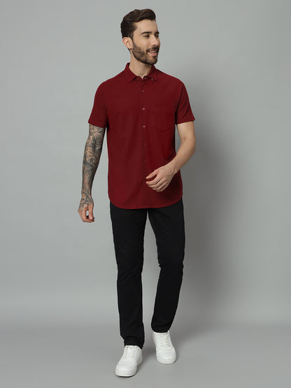 Half Sleeve Shirt - Magic Maroon