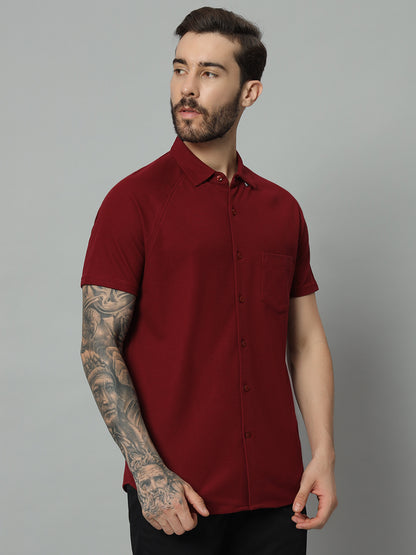 Half Sleeve Shirt - Magic Maroon