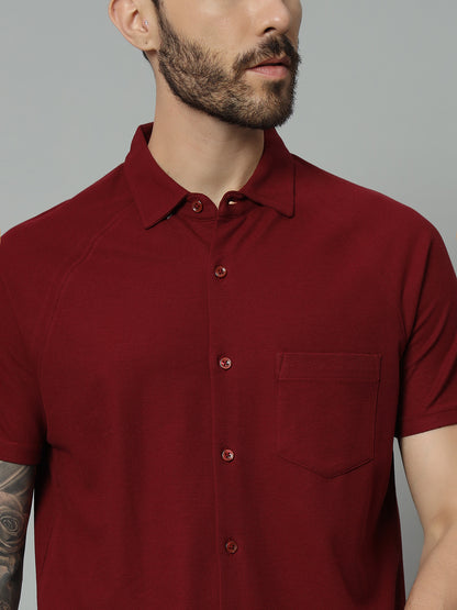 Half Sleeve Shirt - Magic Maroon