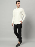 Royal Ivory full sleeve honeycomb knit shirt for men by HABEAS, view 4