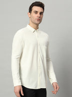 Royal Ivory full sleeve honeycomb knit shirt for men by HABEAS, view 3