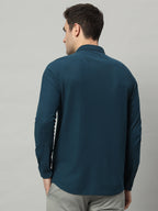 Timeless Teal full sleeve honeycomb knit shirt for men by HABEAS, view 6