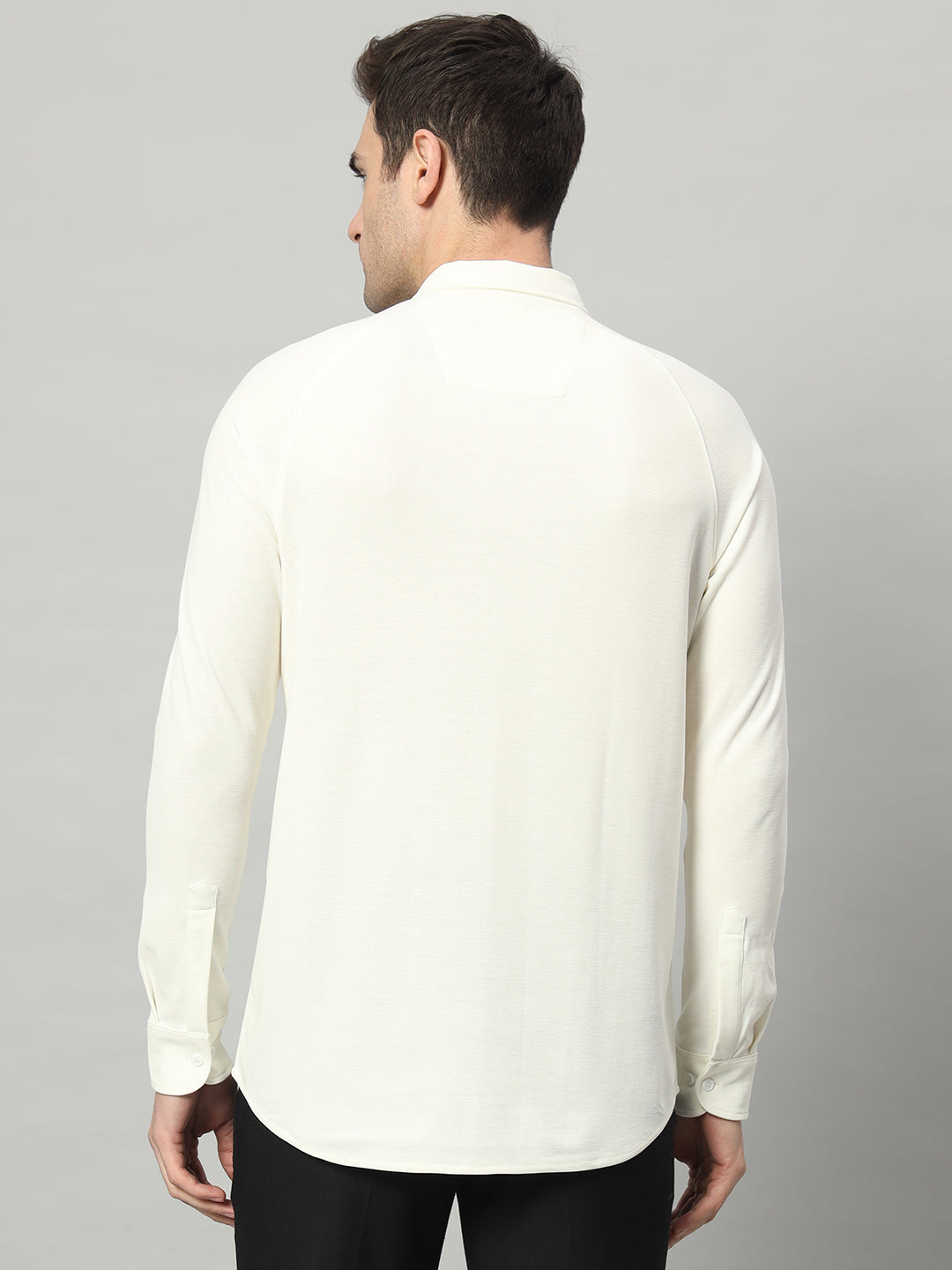 Royal Ivory full sleeve honeycomb knit shirt for men by HABEAS, view 6