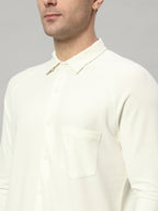 Royal Ivory full sleeve honeycomb knit shirt for men by HABEAS, view 5