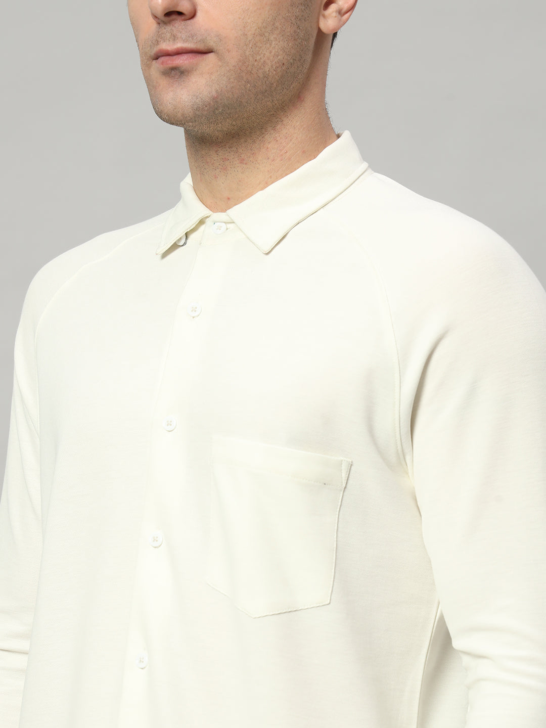 Royal Ivory full sleeve honeycomb knit shirt for men by HABEAS, view 5