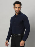 Classic Navy full sleeve honeycomb knit shirt for men by HABEAS, view 1