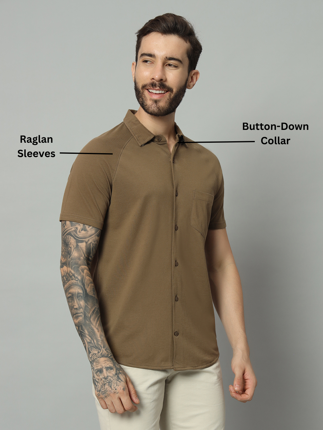 Half Sleeve Shirt - Vintage Teak