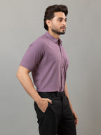 Dynamic Purple half sleeve honeycomb knit shirt for men by HABEAS, view 4