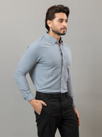 Slate Gray full sleeve honeycomb knit shirt for men by HABEAS, view 4