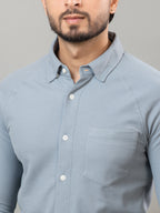 Slate Gray full sleeve honeycomb knit shirt for men by HABEAS, view 5