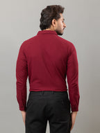 Magic Maroon full sleeve honeycomb knit shirt for men by HABEAS, view 6