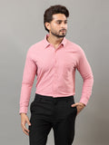 Salmon Pink full sleeve honeycomb knit shirt for men by HABEAS, view 1