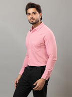 Salmon Pink full sleeve honeycomb knit shirt for men by HABEAS, view 3