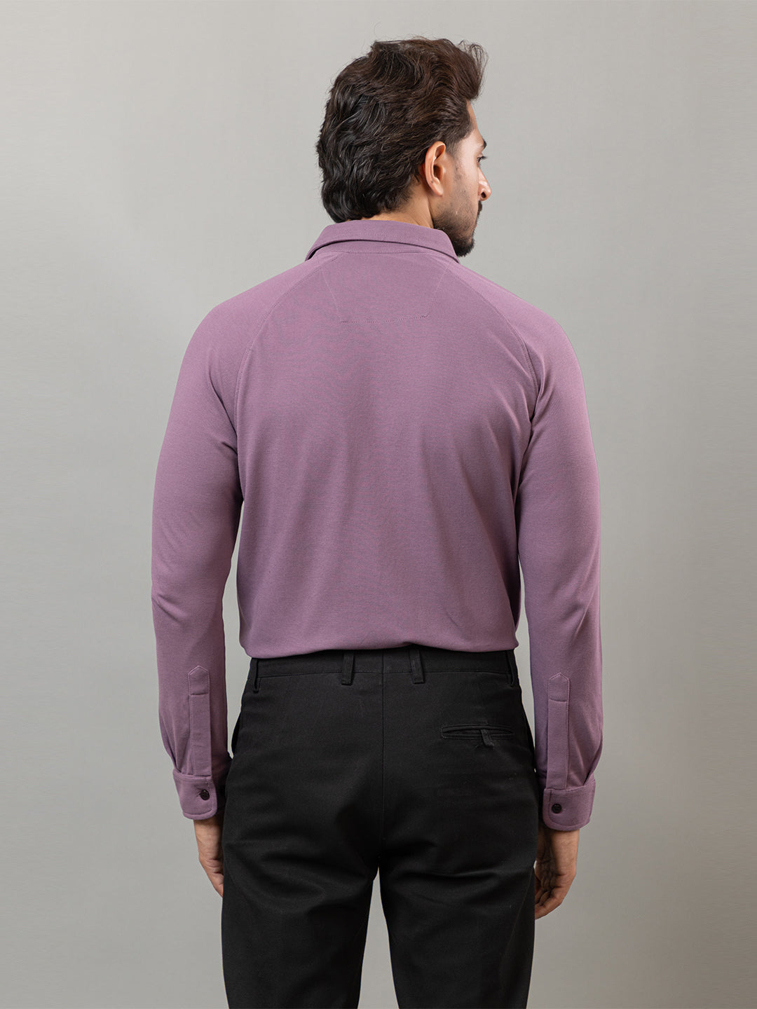 Dynamic Purple full sleeve honeycomb knit shirt for men by HABEAS, view 6