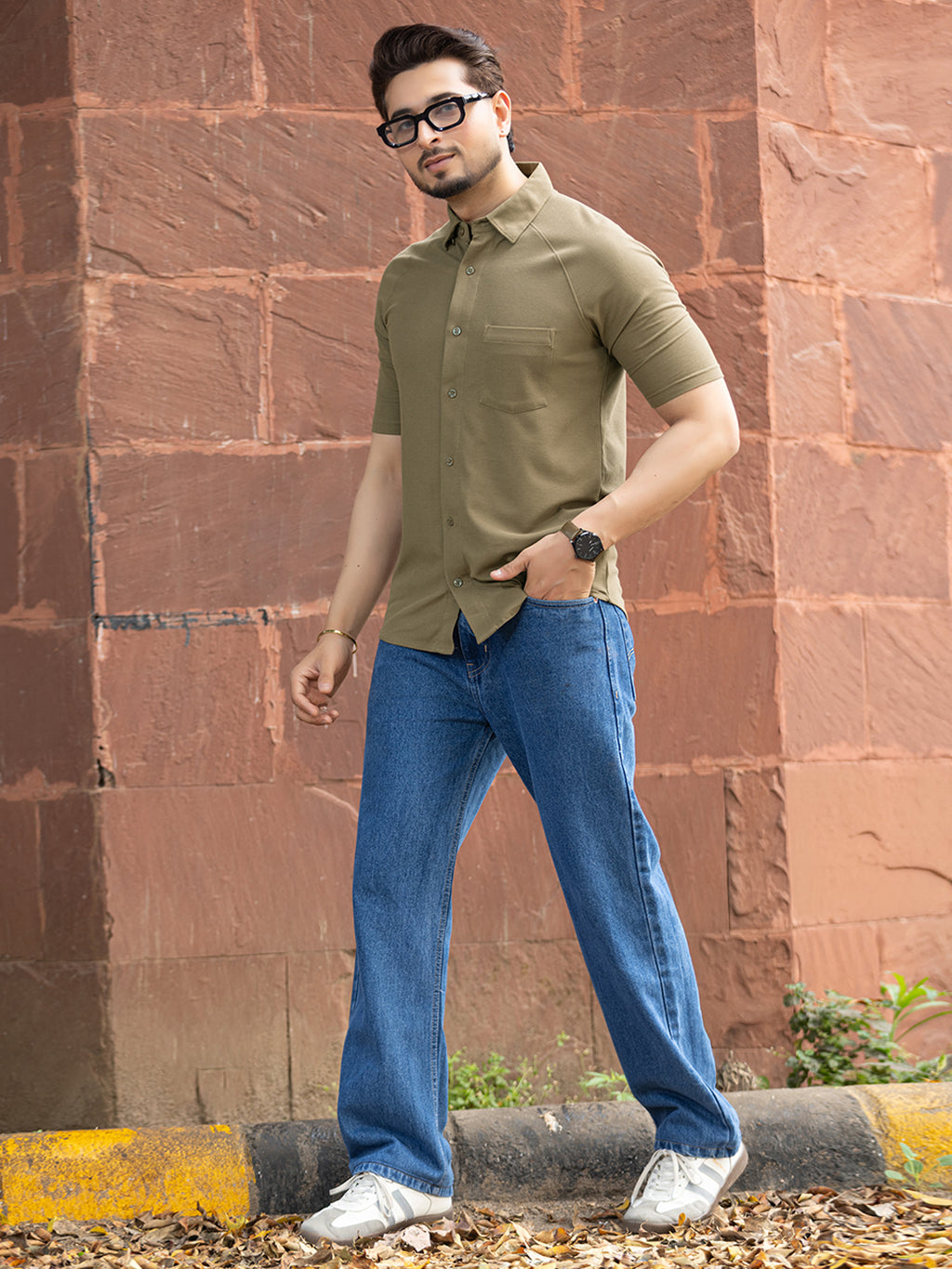 Half Sleeve Shirt - Olive Green
