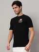 Mercerized Round Neck Printed T-shirt - Black