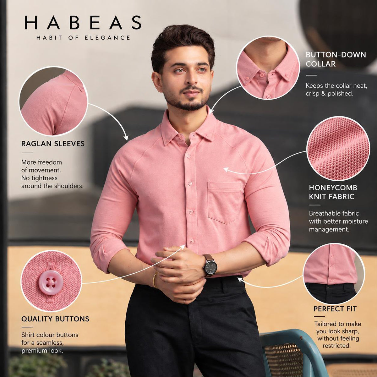 Full Sleeve Shirt - Salmon Pink